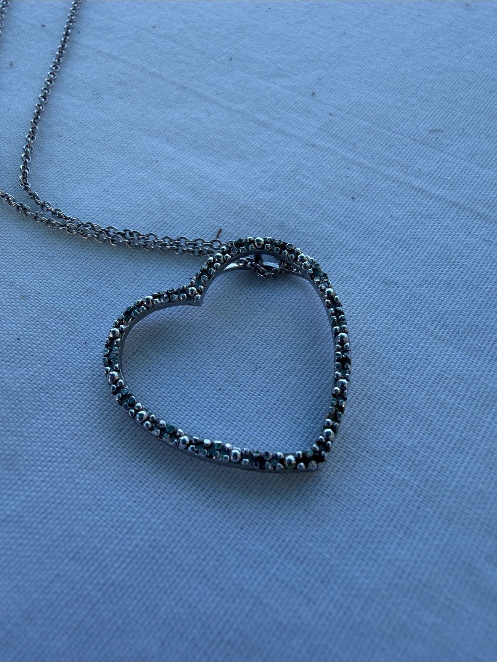 Kohl's Silver Open Heart Pendant 1/10 ct wt necklace